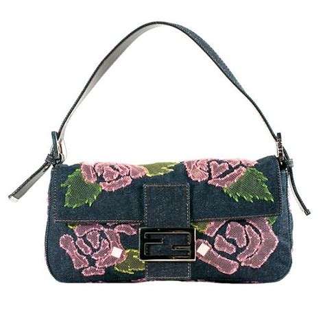 fendi flower tote reviews|Fendi denim tote.